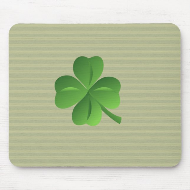 Tapis De Souris Trèfle irlandais chanceux chic et tendance (Devant)