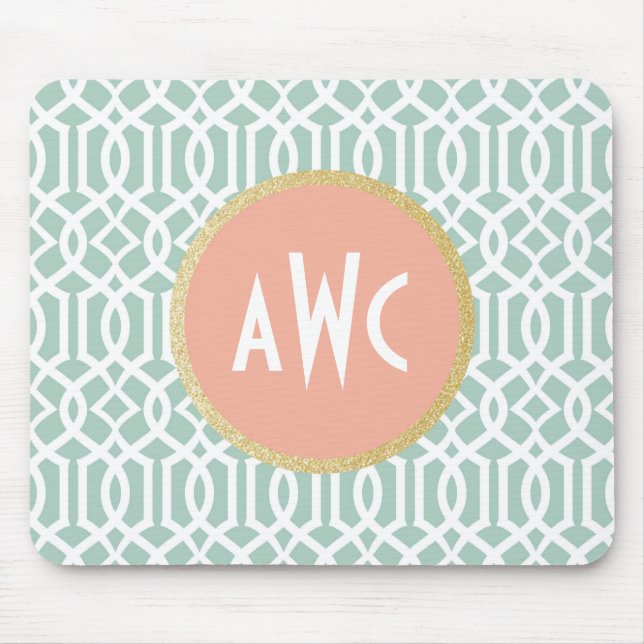 Tapis De Souris Treillis Mousepad de pêche et de menthe (Devant)