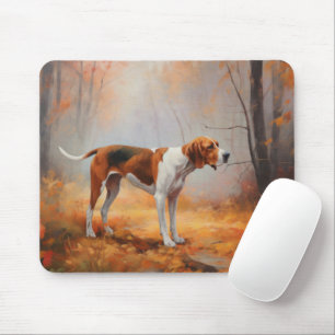 Tapis De Souris Trekking Walker Coonhound à l'automne Feuilles aut