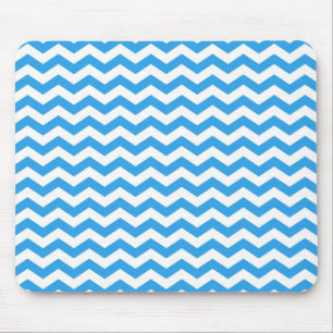 Tapis De Souris Trendy, bright blue chevron zigzag stripes.