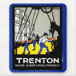 Tapis De Souris Trenton Vintage New Jersey 1915