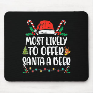 Tapis De Souris Très Probable D'Offrir À Père Noël Un Noël De Fami