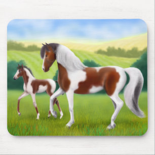 Tapis De Souris Tri jument et poulain Mousepad de peinture