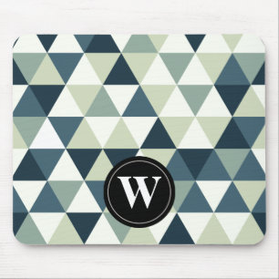 Tapis De Souris Triangles géométriques fraîches, monogramme fai