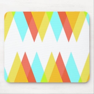 Tapis De Souris Triangles jaunes, rouges et bleus cadets