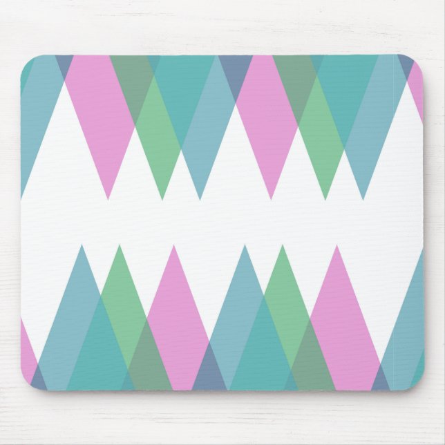 Tapis De Souris Triangles rose et vert (Devant)