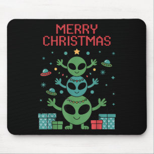 Tapis De Souris Trio d'aliens drôles Joyeux Noël sale Chapeau de P