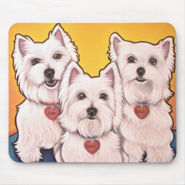 Tapis De Souris Trio de Westie (Devant)
