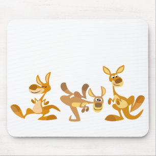Tapis De Souris Trio mignon des kangourous Mousepad de bande