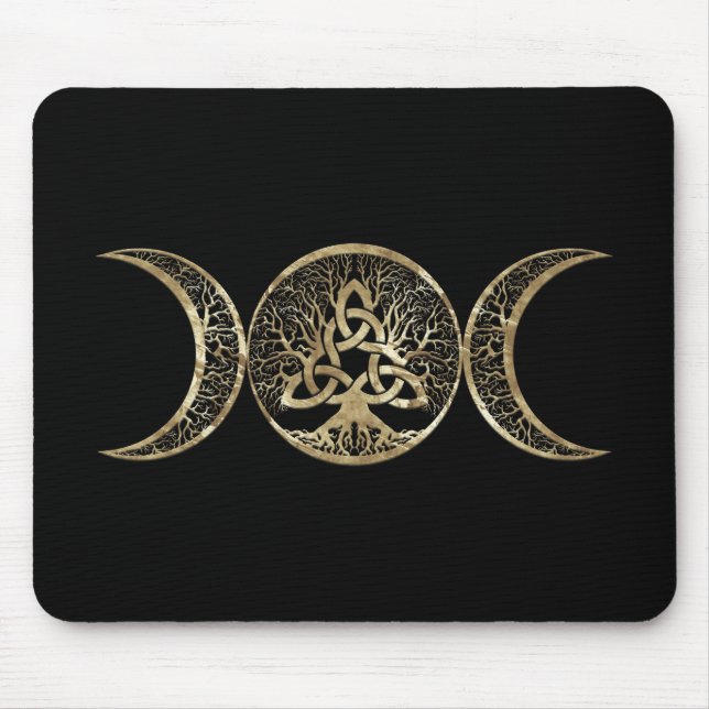 Tapis De Souris Triple Lune Arbre de Vie Triquetra (Devant)