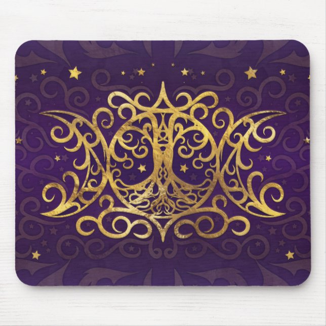 Tapis De Souris Triple Moon - Triple Goddess Gold and Purple (Devant)