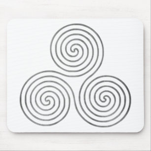 Tapis De Souris triple spirale celtique - OneLine argent antique