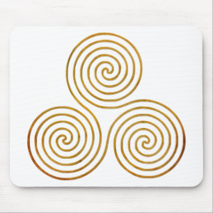Tapis De Souris triple spirale celtique - OneLine d'or antique