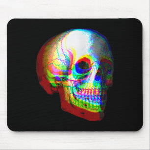 Tapis De Souris Trippé crâne Vaporwave Halloween Techno Rave Edm