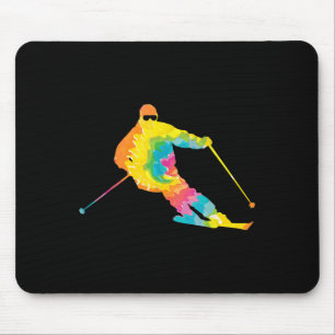 Tapis De Souris Trippy Rainbow Hippie - Cravate-dye Skiing