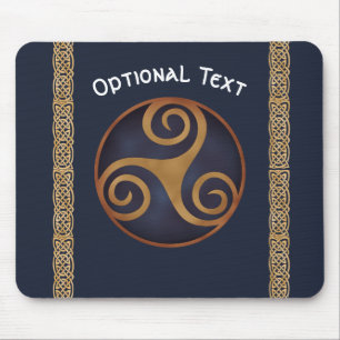 Tapis De Souris Triskelion celtique (bleu) personnalisé
