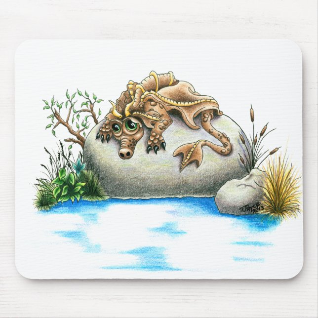 Tapis de souris triste de dragon de petite pierre (Devant)