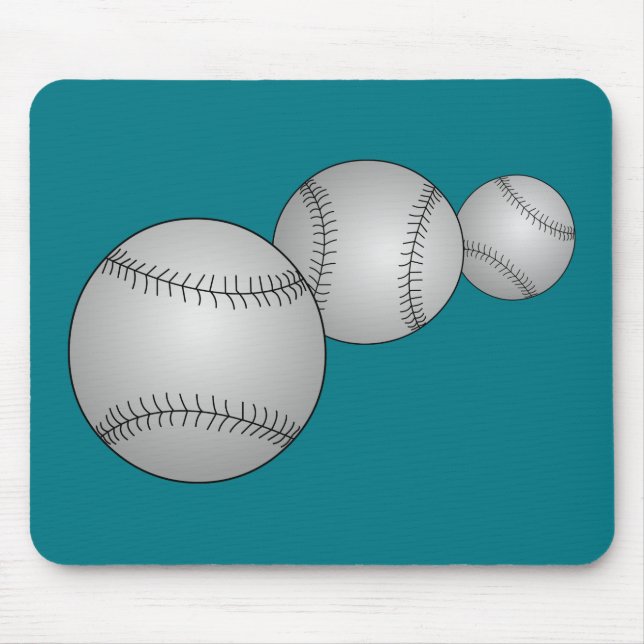 Tapis De Souris Trois Baseballs (Devant)