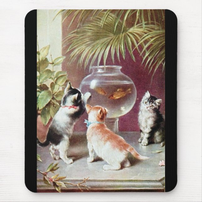 Tapis De Souris Trois chatons victoriens (Devant)