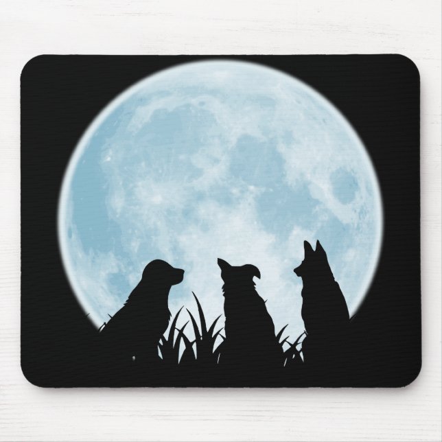Tapis De Souris Trois chiens la nuit (Devant)