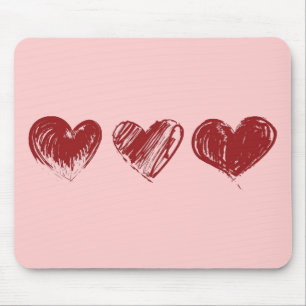 Tapis De Souris Trois coeurs