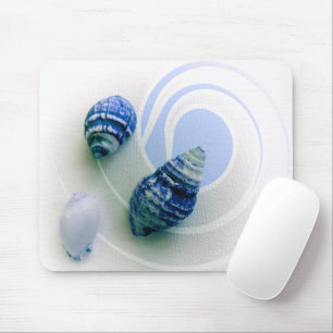 Tapis De Souris Trois coquillages bleus
