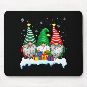Tapis De Souris Trois Gnomes Lumières d'Arbre Hommes Femmes Noël C