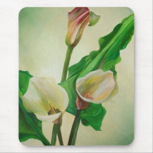 Tapis De Souris Trois Lys Calla Étonnant Botanique Acrylique