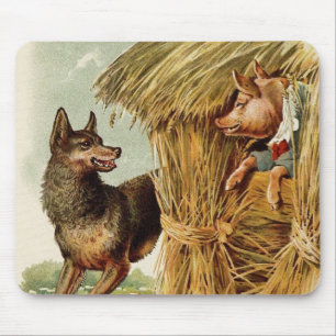 Tapis De Souris Trois Petits Cochons Grand Méchant Loup, Conte de 