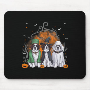 Tapis De Souris Trois Saint Bernard St Bernard Chien Halloween Gho
