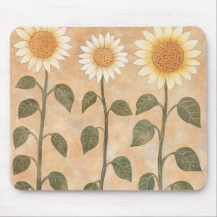 Tapis De Souris Trois Tournesols Terracotta Cottagecore