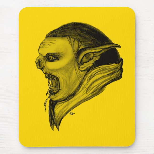 Tapis De Souris Troll schwarz gelen design (Devant)