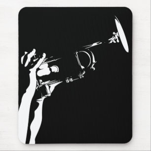 Tapis De Souris Trompette abstraite Mousepad de jazz