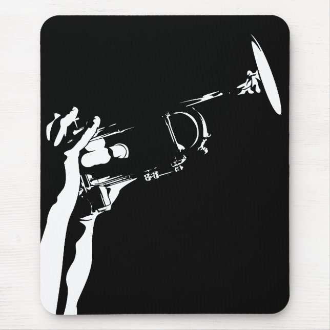 Tapis De Souris Trompette abstraite Mousepad de jazz (Devant)