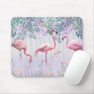 Tapis De Souris Tropcal Cute Family Pink Flamingos