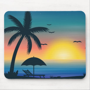 Tapis De Souris Tropical Sunset Mouse Pad