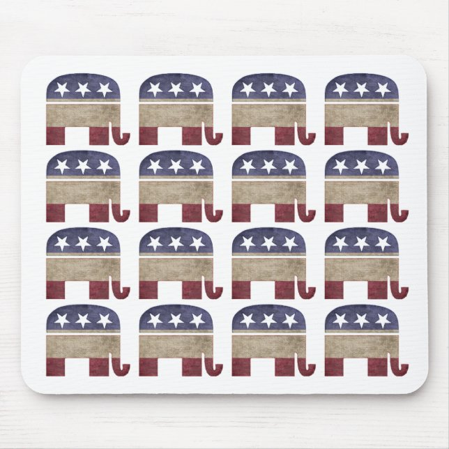 Tapis De Souris Troupeau de GOP républicain d'éléphants (Devant)