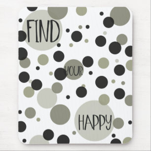 Tapis De Souris Trouvez votre heureux Confetti Noir Or