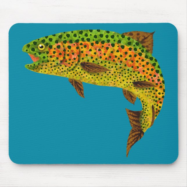 Tapis De Souris Truite arc-en-ciel feuille Aspen 1 (Devant)