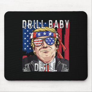 Tapis De Souris Trump 2024 Supporter Shirts Drill Baby Drill Black