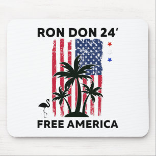 Tapis De Souris Trump Desantis Ron Don 24' Drapeau Américain Flama