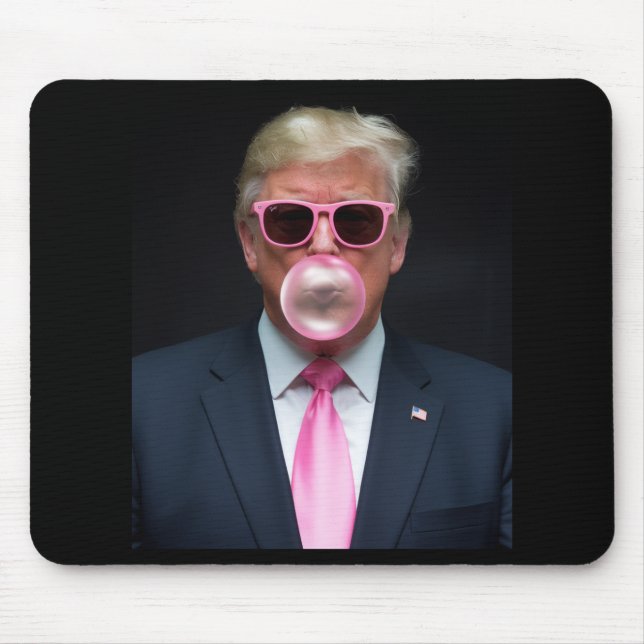Tapis De Souris Trump Pink Bubble Gum Président 47 USA (Devant)