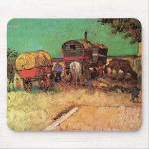 Tapis De Souris Tsiganes à la caravane de Vincent van Gogh