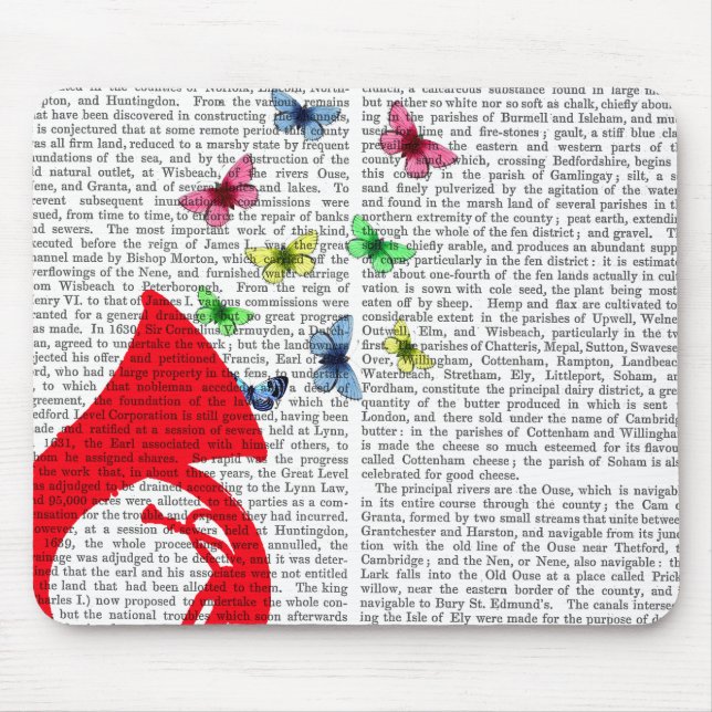 Tapis De Souris Tuba avec papillons (Devant)