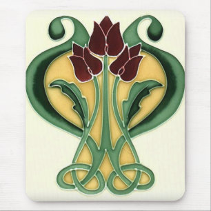 Tapis De Souris Tuile rose de Nouveau d'art