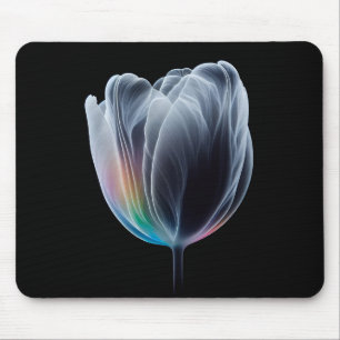 Tapis De Souris Tulipe Iridescente en noir