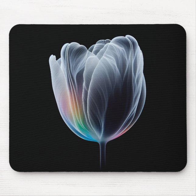 Tapis De Souris Tulipe Iridescente en noir (Devant)