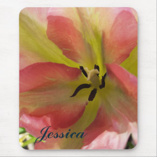 Tapis De Souris Tulipe rose et jaune