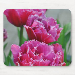 Tapis De Souris Tulipes à perroquets roses