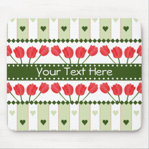 Tapis De Souris Tulipes & Coeurs mousepad, personnaliser